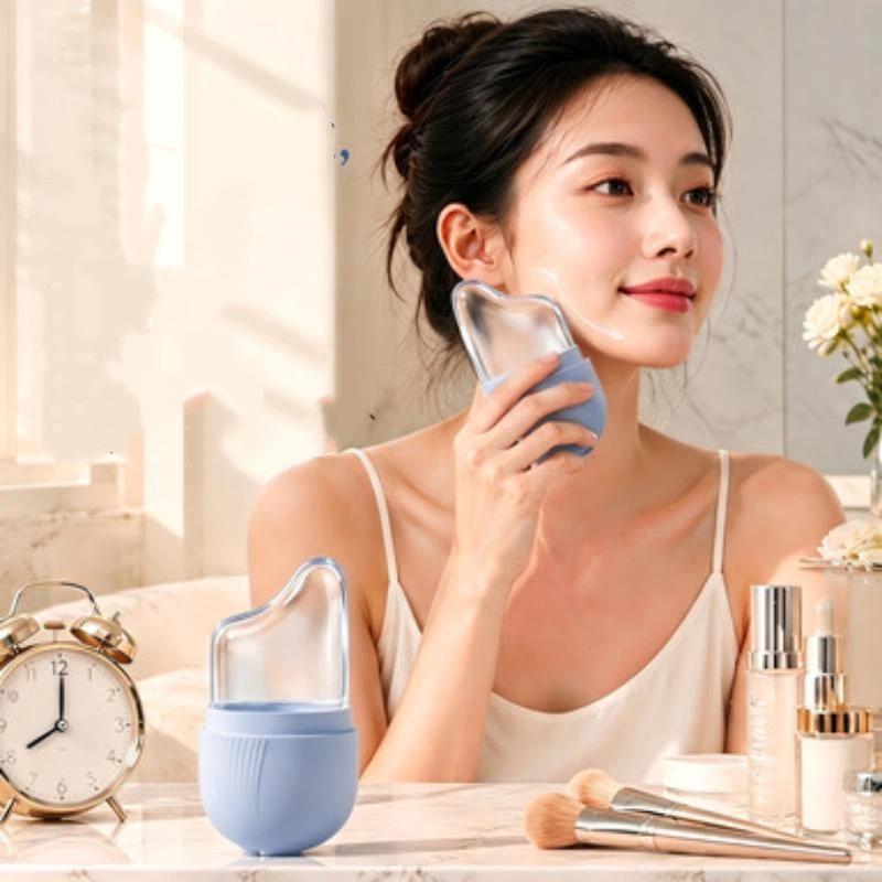 Face Ice Roller Puffiness - แม่พิมพ์ซิลิโคนสำหรับทำลูกกลิ้งน้ำแข็งบนใบหน้าแบบใช้ซ้ำได้ อุปกรณ์นวดหน้าและรอบดวงตา ลูกกลิ้งน้ำแข็งสำหรับฤดูร้อน ช่วยลดอาการบวมของใบหน้าและกระชับรูขุมขน