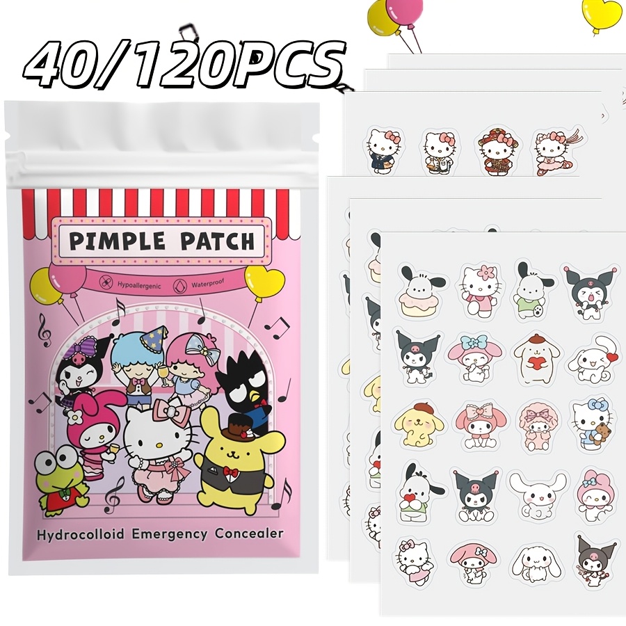 Skincare - แผ่นแปะสิว Hello Kitty 40/120 ชิ้น, แผ่นแปะสิวไฮโดรเจล,