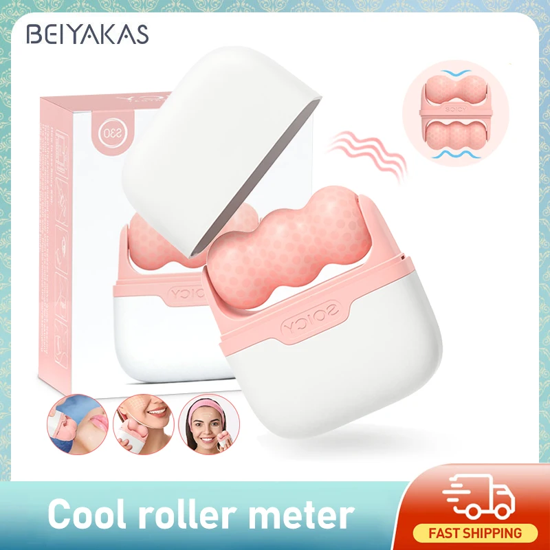 Face Ice Roller Puffiness - ลูกกลิ้งน้ำแข็ง 2-in-1 Beiyakes สำหรับใบหน้าและดวงตา บรรเทาอาการบวมรอบดวงตา บรรเทาอาการปวดไมเกรน