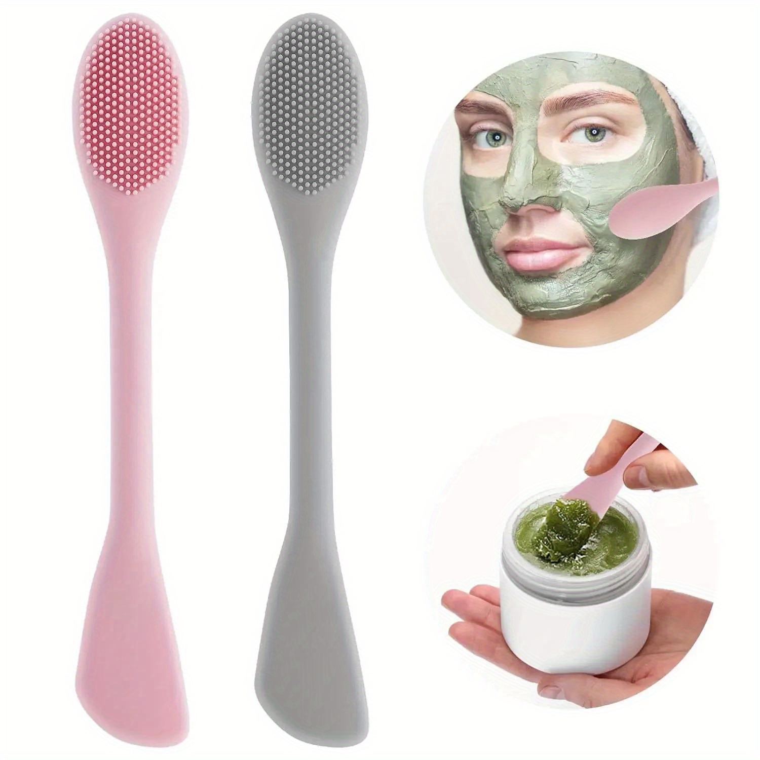 Silicone Face Scrubber Electric - Double HEAD Facial Mask แปรงซิลิโคน Applicator