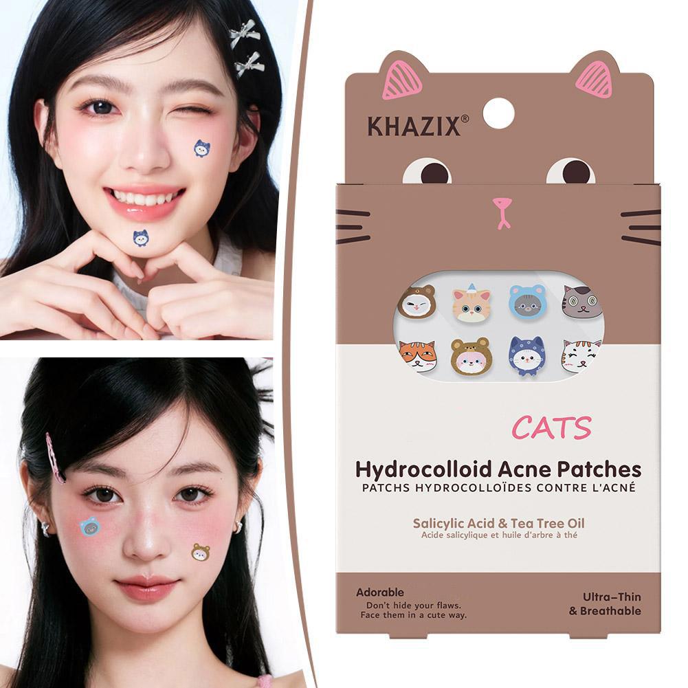 Skincare - แผ่นแปะสิวรูปแมวน่ารัก 100/200/300 ชิ้น แผ่นปิดสิวรูปแบบบางพิเศษ ระบายอากาศได้ดี บำรุงผิว