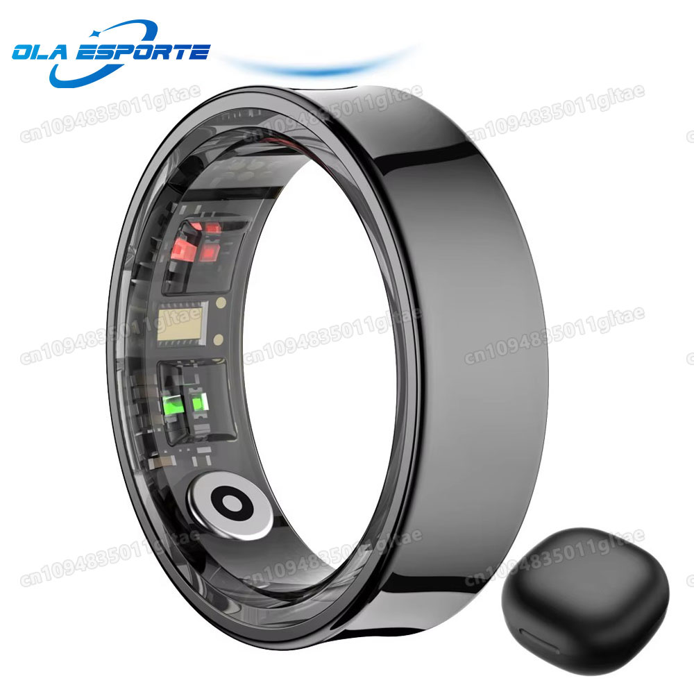 Health Monitors - แหวนอัจฉริยะ R10 พร้อมเคสชาร์จ สำหรับผู้ชายและผู้หญิง ตรวจวัดความดันโลหิต สุขภาพ