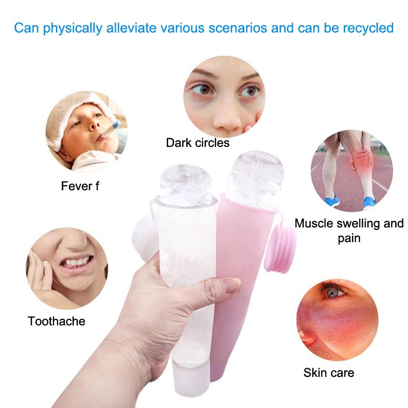 Face Ice Roller Puffiness - ถาดน้ำแข็งซิลิโคนรูปทรงลูกบาศก์ 1 ชิ้น สำหรับนวดหน้า ลดอาการบวม บำรุงผิวหน้า