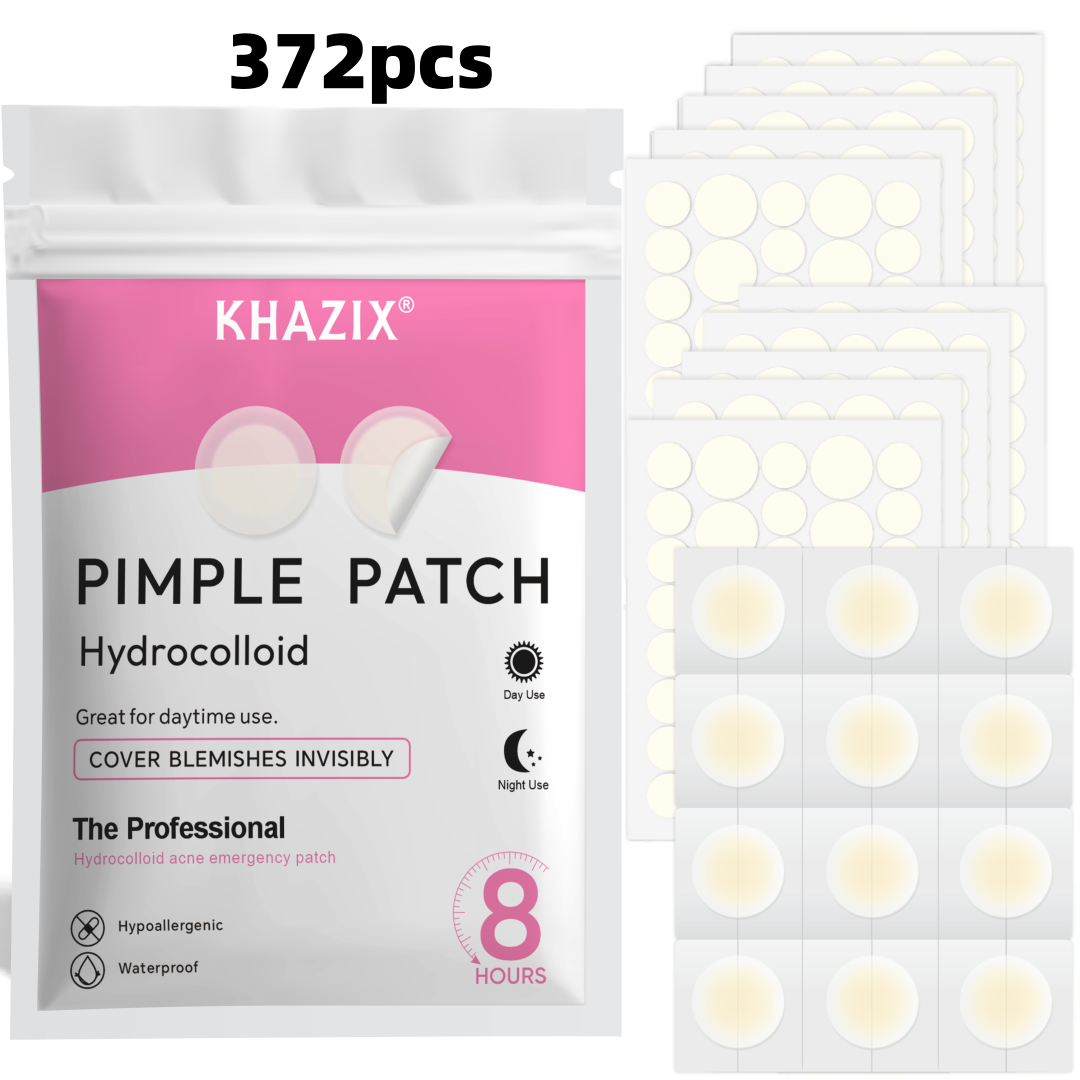Hydrocolloid Pimple Patch - แผ่นแปะสิวไฮโดรคอลลอยด์ 372 ชิ้น, สติ๊กเกอร์ปิดสิวไฮโดรคอลลอยด์, ปิดสิวและรอยตำหนิ, สติ๊กเกอร์สำหรับกลางคืน
