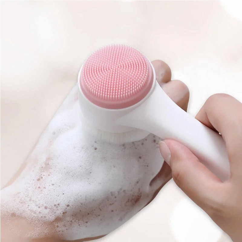 Silicone Face Scrubber Electric - แปรงทำความสะอาดผิวหน้าแบบ 3 มิติ สองด้าน ขนแปรงซิลิโคนนุ่ม ทำความสะอาดรูขุมขนอย่างล้ำลึก