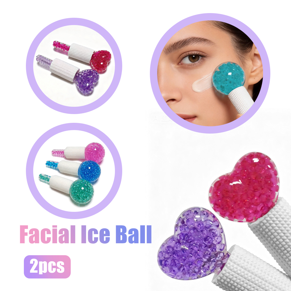 Face Ice Roller Puffiness - ลูกกลิ้งน้ำแข็ง 2 ชิ้นสำหรับการนวดหน้าเพื่อความเย็นและบรรเทาอาการบวม - เครื่องมือดูแลผิวหน้า