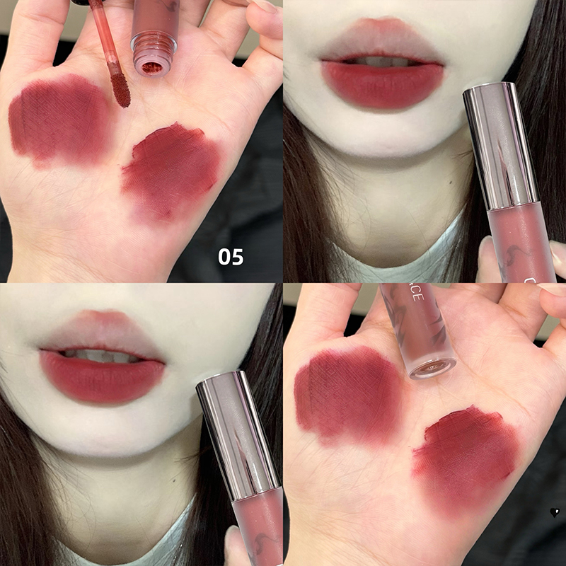 Matte Velvet Lip Tint Long Lasting - CACE ลิปสติกเนื้อแมทกำมะหยี่สีแดง กันน้ำ สีส้มนู้ด ลิปสติกเนื้อลิควิด ติดทนนาน