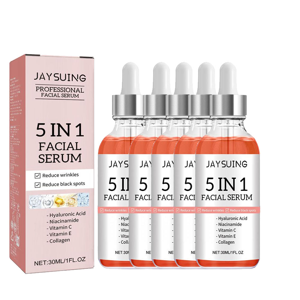 Niacinamide Pore Shrinking Essence - เซรั่มบำรุงผิวหน้า 5-in-1 วิตามินซีและกรดไฮยาลูโรนิก, เอสเซนส์บำรุงผิวหน้าให้กระชับ, กระชับรูขุมขนและลดเลือนริ้วรอย, บำรุงผิวให้ชุ่มชื้น