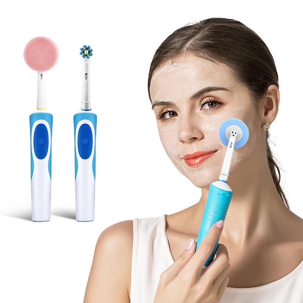 Silicone Face Scrubber Electric - หัวแปรงทำความสะอาดผิวหน้าแบบเปลี่ยนได้ ใช้ได้กับแปรงทำความสะอาดผิวหน้าไฟฟ้าซิลิโคน Oral-B สำหรับทำความสะอาดและขัดผิว