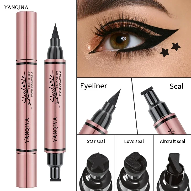 Waterproof Liquid Eyeliner Pen - ปากกาปั๊มอายไลเนอร์ ติดทนนาน กันน้ำ แห้งเร็ว อายไลเนอร์แบบสองหัว ชนิดน้ำ