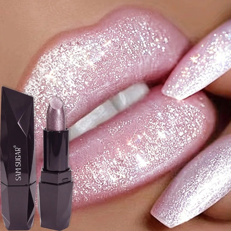 Matte Velvet Lip Tint Long Lasting - ลิปสติกกำมะหยี่กลิตเตอร์เมทัลลิกสีชมพูมุก 6 สี ให้ความชุ่มชื้น กันน้ำ ติดทนนาน