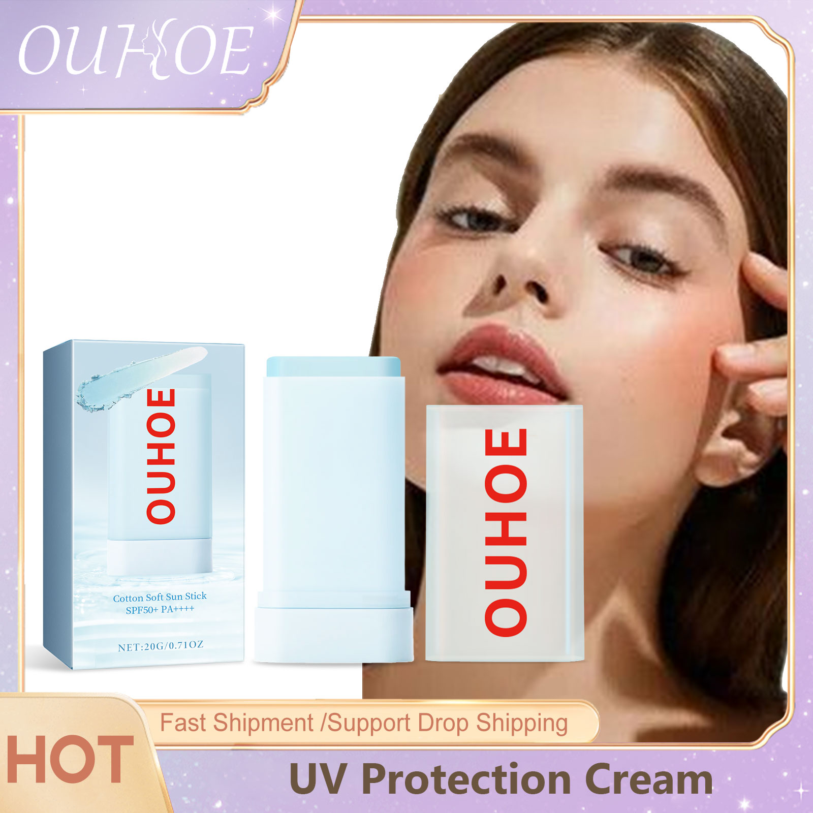 Spf 50 Waterproof Sunscreen - Ouhoe ครีมป้องกันรังสียูวี SPF 50, ครีมปกป้องผิวป้องกันเหงื่อกันแดดกันน้ำ