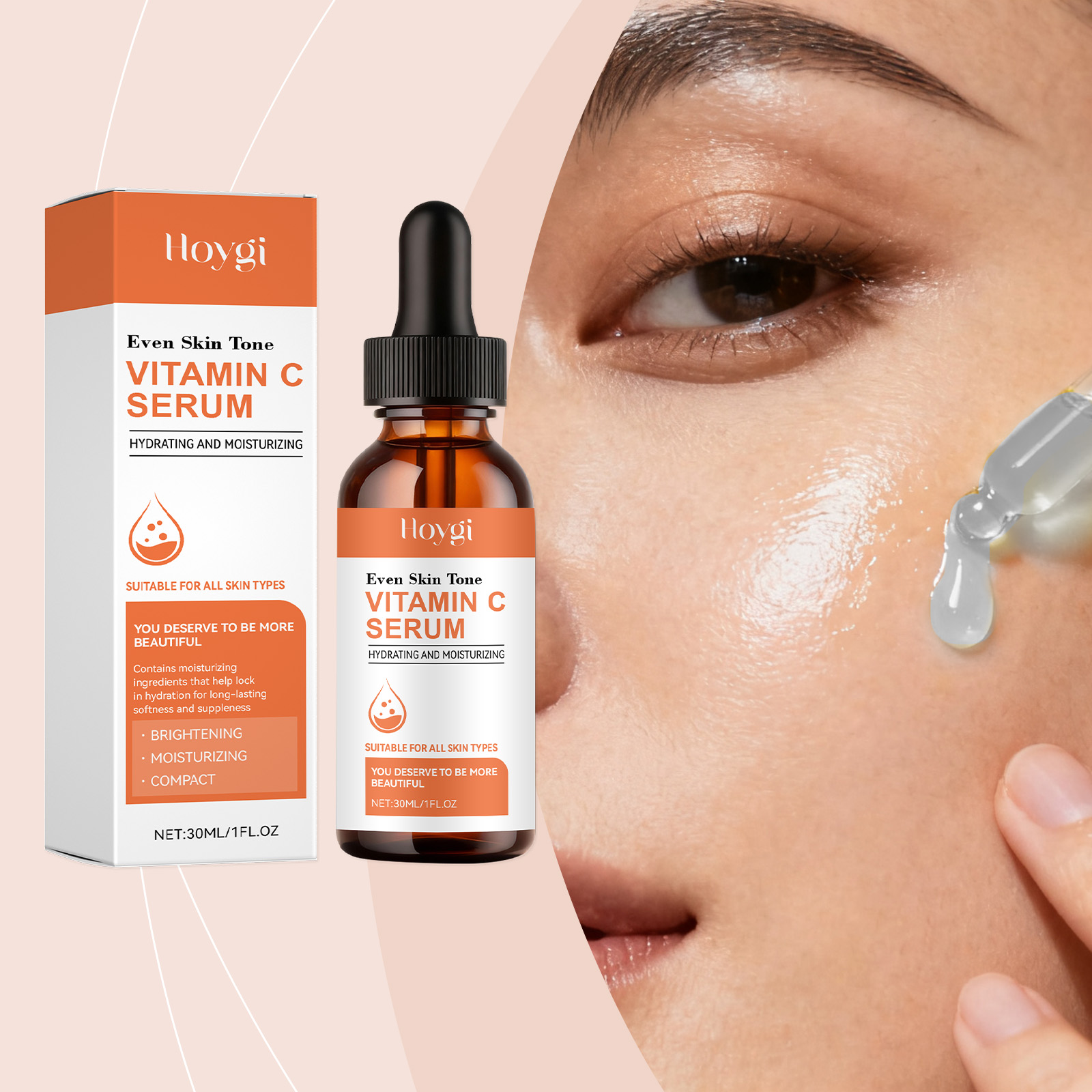 Hyaluronic Acid Facial Serum - เซรั่มวิตามินซีสำหรับผิวหน้า ไฮยาลูรอนิค แอซิด ช่วยปรับสีผิวให้กระจ่างใส ลดเลือนจุดด่างดำ ต่อต้านริ้วรอย