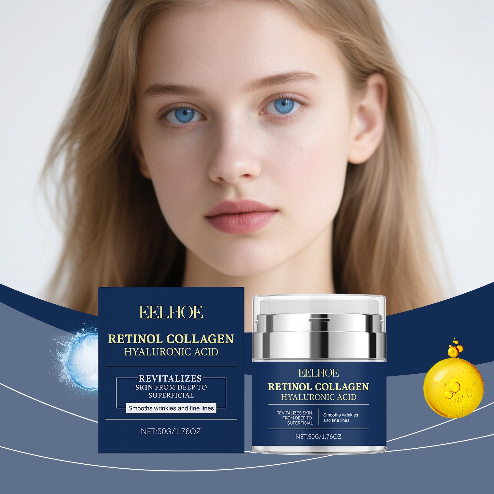 Retinol Anti Wrinkle Cream - ครีมเรตินอลคอลลาเจน EELHOE ลดเลือนริ้วรอย ลดเลือนริ้วรอยเล็กๆ กระชับผิว ยกกระชับผิวหน้า