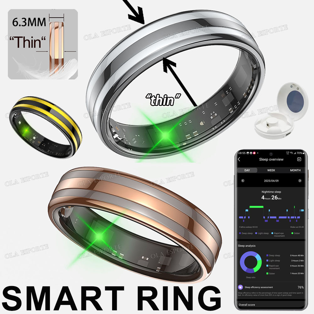 Health Monitors - แหวนอัจฉริยะรุ่นใหม่ ตรวจวัดอัตราการเต้นของหัวใจ ความเครียด อุณหภูมิ สุขภาพ โหมดกีฬาหลากหลาย