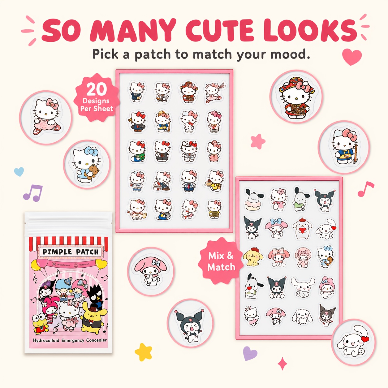 แผ่นแปะสิว Hello Kitty 40/120  - Skincare บทวิจารณ์และราคา