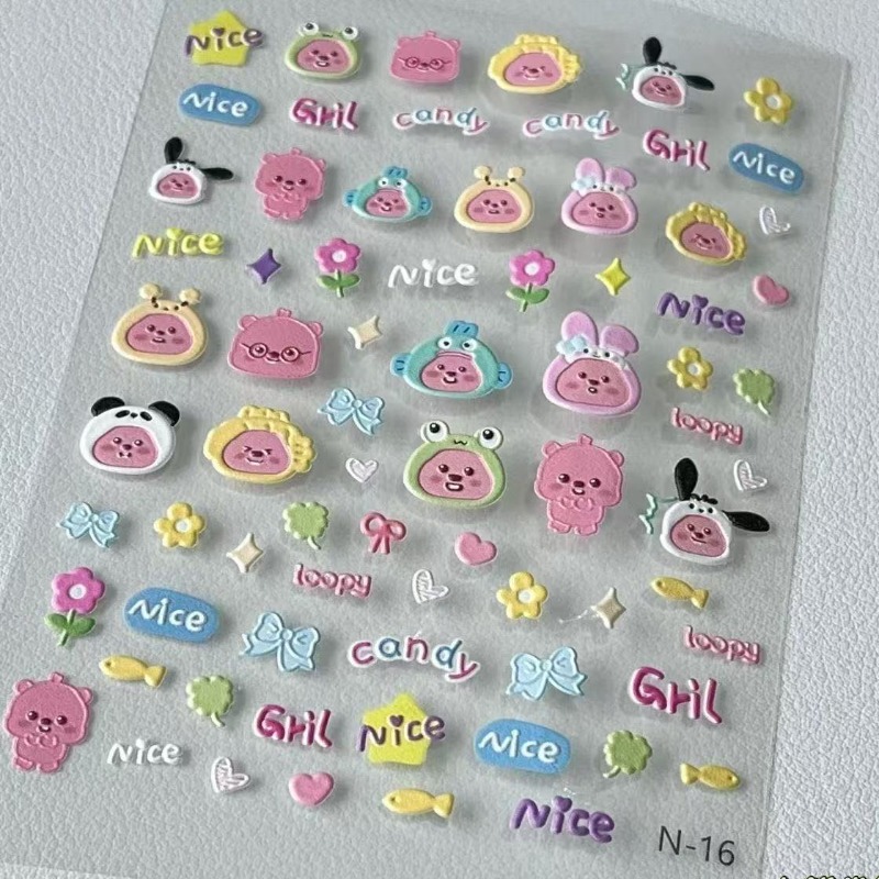สติกเกอร์ลายนูน 3D แบบโปร่งใส, - Nail Art บทวิจารณ์และราคา