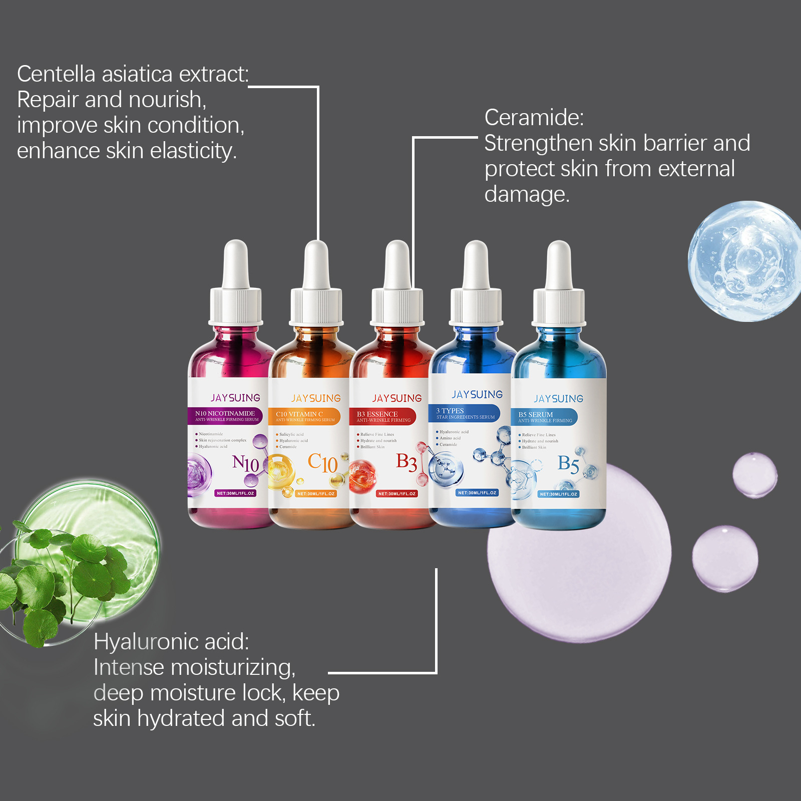 เซรั่มบํารุงผิวหน้าชุด 5PCS Hy - Niacinamide Pore Shrinking Essence บทวิจารณ์และราคา