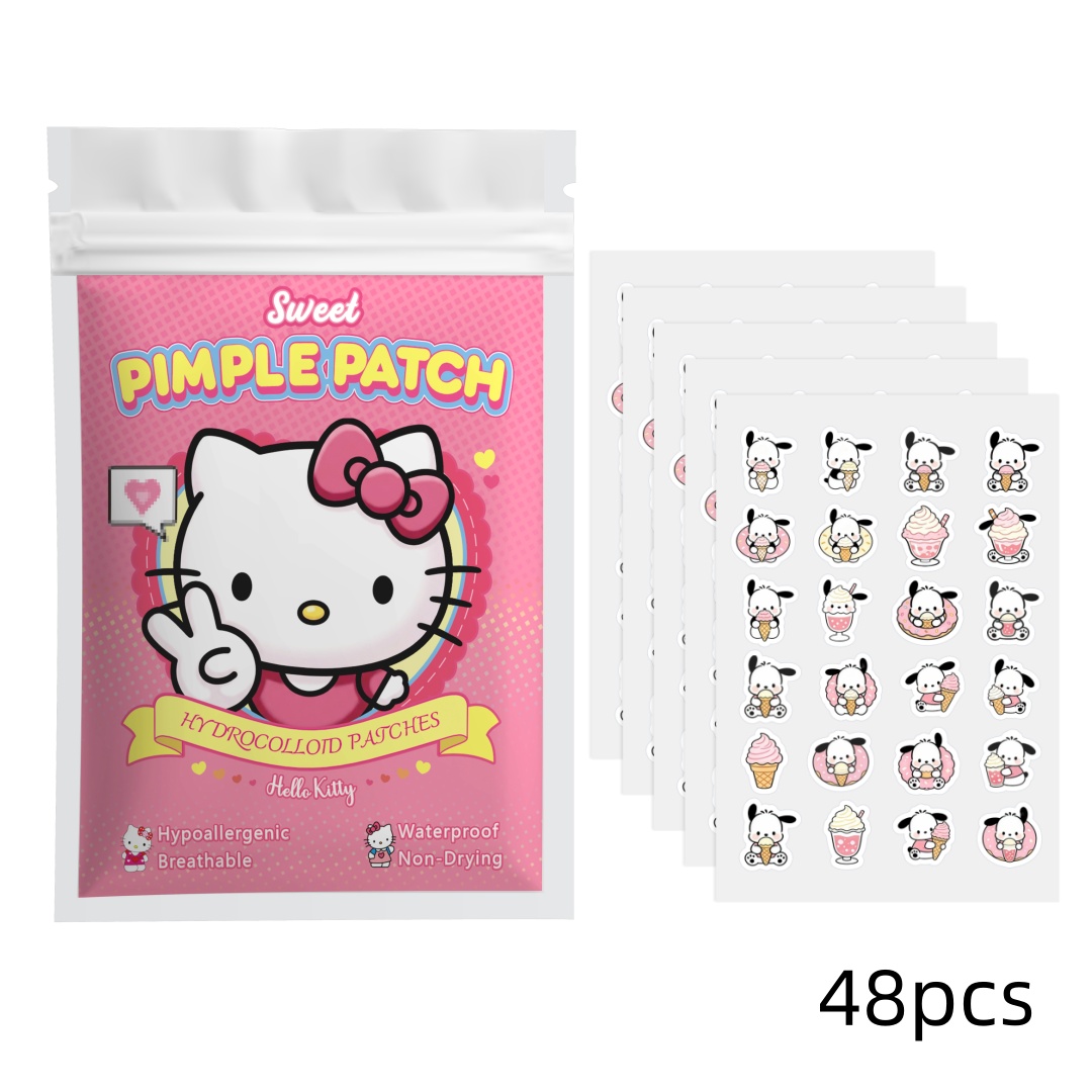 แผ่นแปะสิวเฮลโล คิตตี้ 48/120  - Hydrocolloid Pimple Patch บทวิจารณ์และราคา