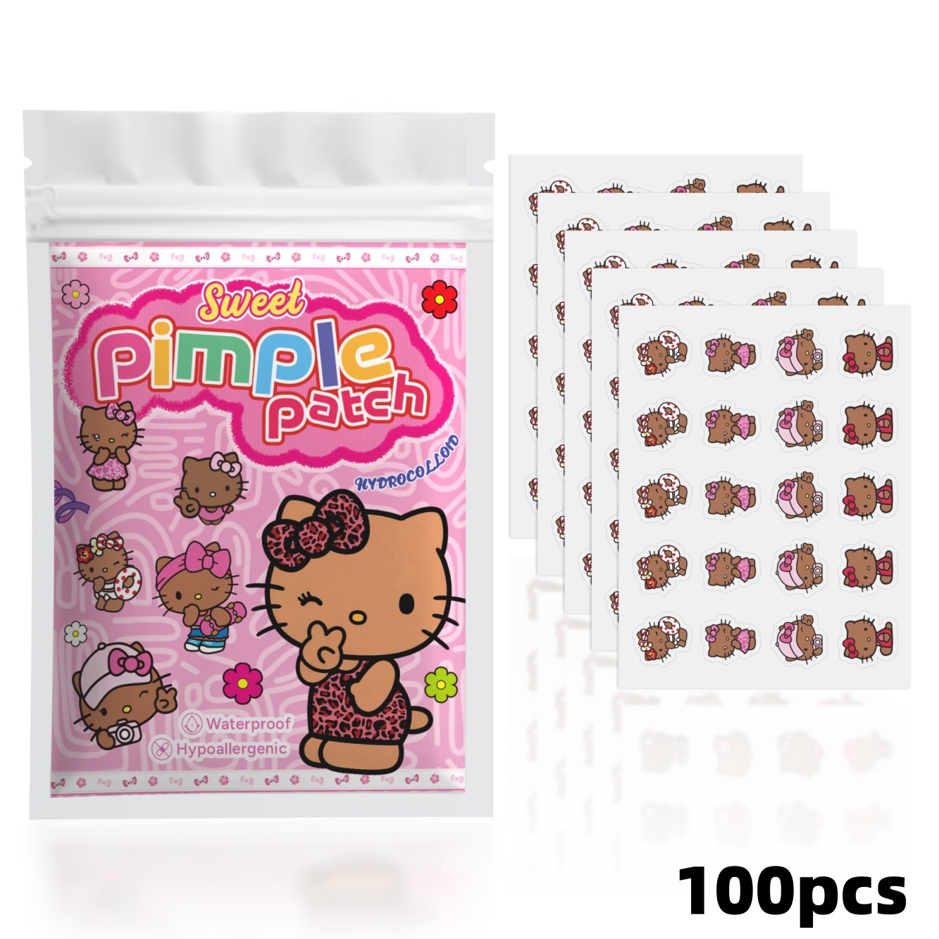 แผ่นแปะสิวเฮลโลคิตตี้ 100 ชิ้น - Hydrocolloid Pimple Patch บทวิจารณ์และราคา