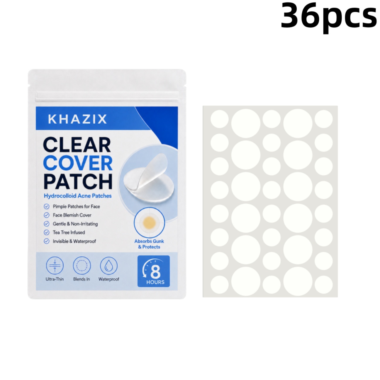 36 ชิ้นแผ่นแปะสิวใส ไฮโดรคอลลอ - Hydrocolloid Pimple Patch บทวิจารณ์และราคา