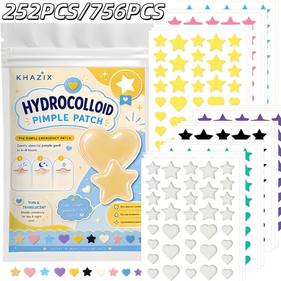 7 สี, 252 ชิ้น/756 ชิ้น แผ่นแป - Hydrocolloid Pimple Patch บทวิจารณ์และราคา