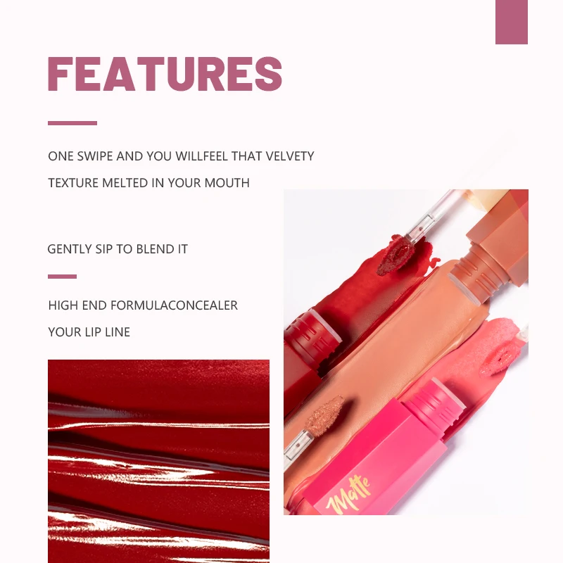 1 ชิ้นกันน้ํา Matte Velvet Lip - Matte Velvet Lip Tint Long Lasting บทวิจารณ์และราคา