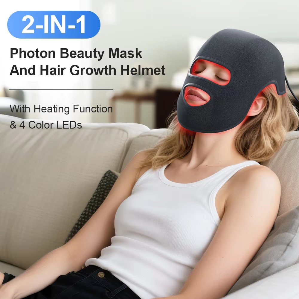 4 สี LED หมวกและหน้ากากบำบัดด้ - Led Light Therapy Face Mask บทวิจารณ์และราคา