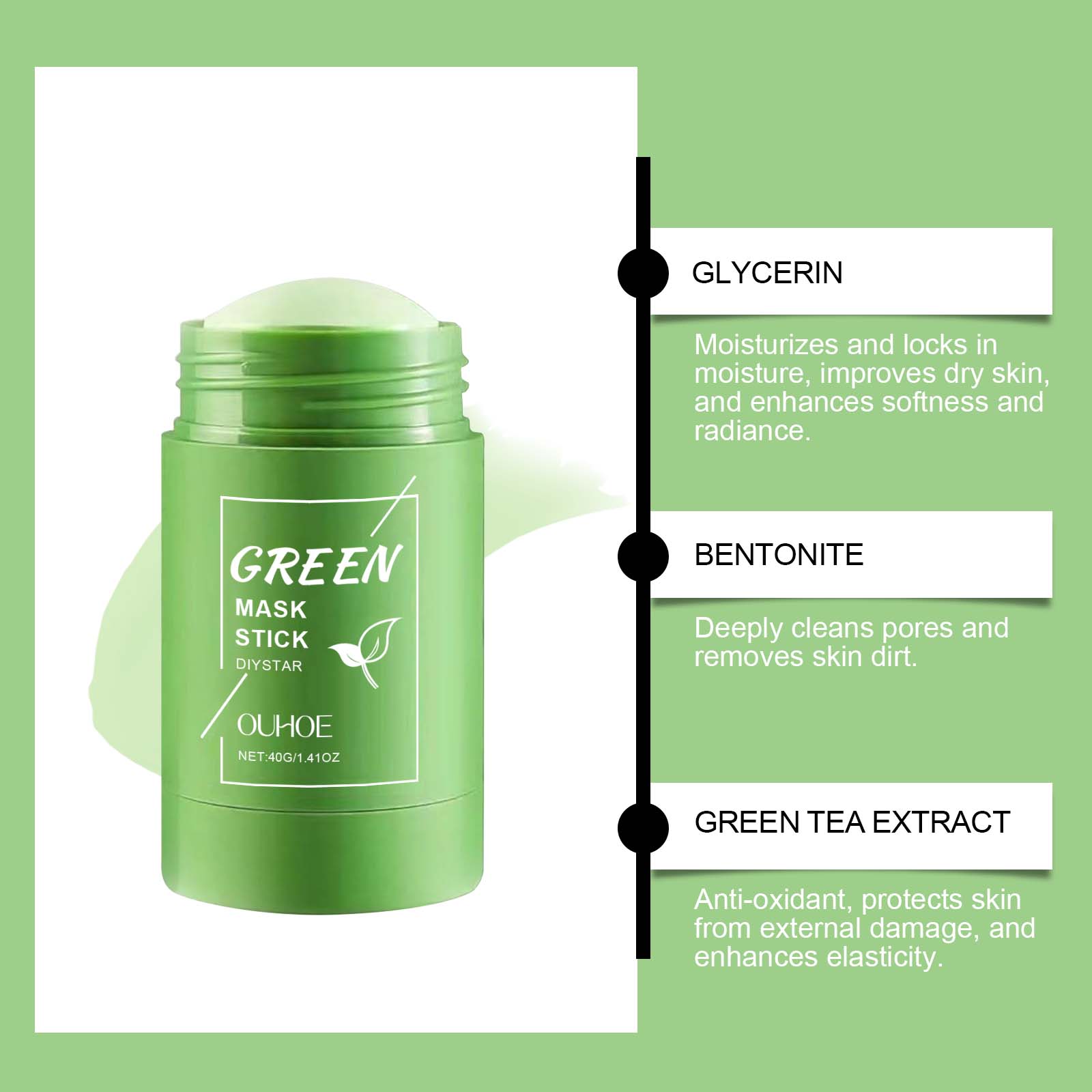 มาส์กทำความสะอาดรูขุมขนลึก ชาเ - Green Tea Cleansing Clay Mask บทวิจารณ์และราคา