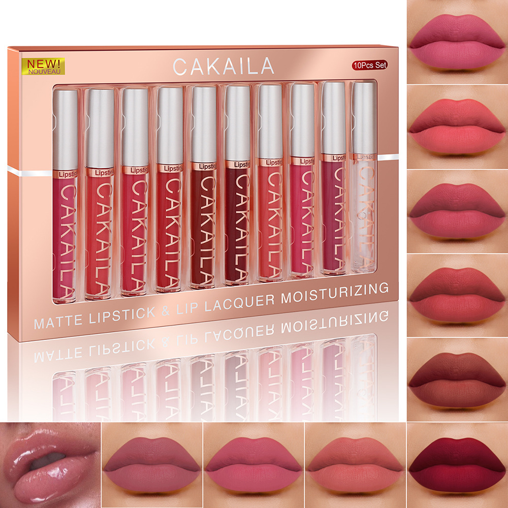 4 ชิ้น/10 ชิ้น/เซ็ตลิปกลอสเนื้ - Matte Velvet Lip Tint Long Lasting บทวิจารณ์และราคา