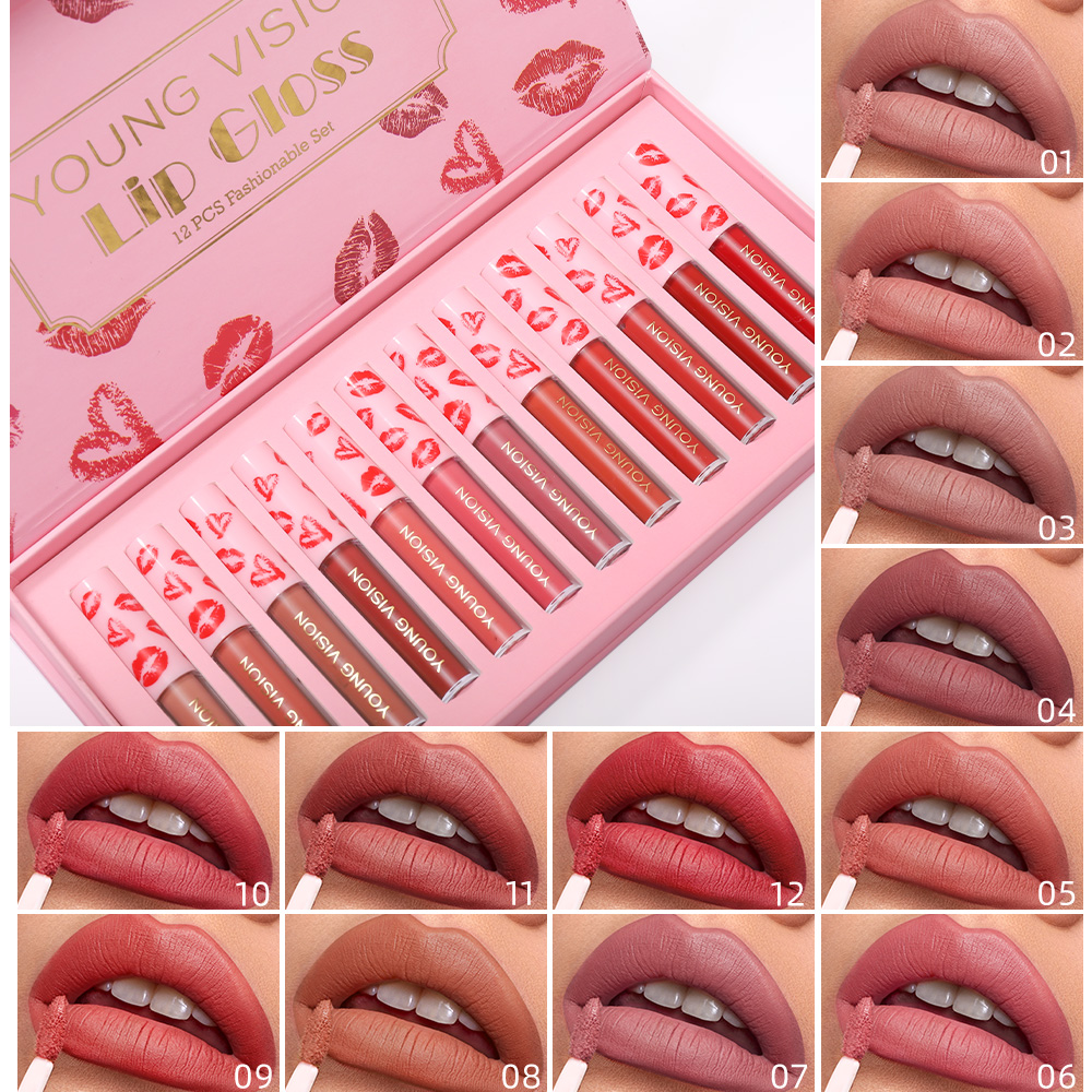 4 ชิ้น/10 ชิ้น/เซ็ตลิปกลอสเนื้ - Matte Velvet Lip Tint Long Lasting บทวิจารณ์และราคา