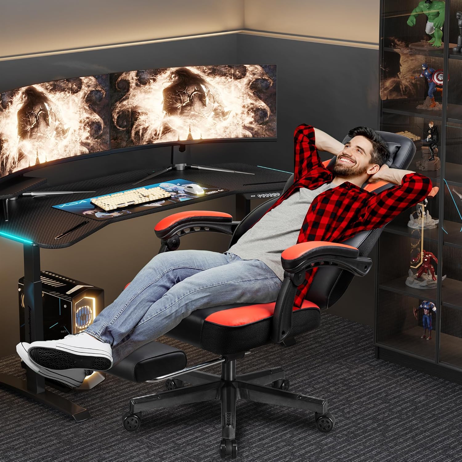 เก้าอี้เกมมิ่งพร้อมที่วางเท้า  - Massage บทวิจารณ์และราคา