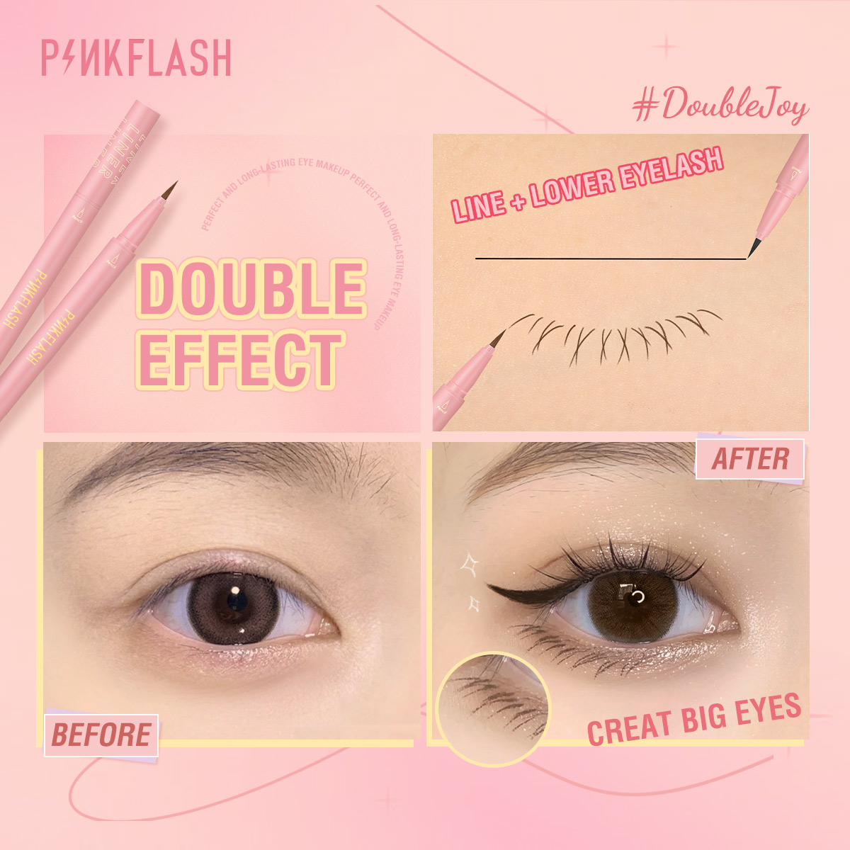 PINKFLASH Black Liquid Eyeline - Waterproof Liquid Eyeliner Pen บทวิจารณ์และราคา
