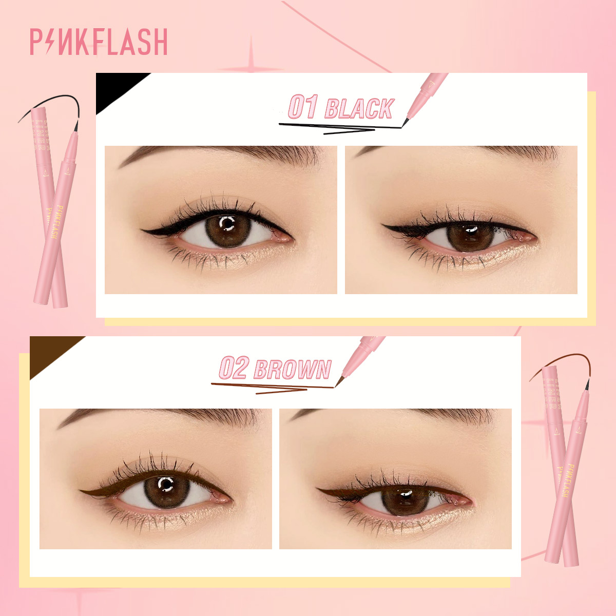 PINKFLASH Black Liquid Eyeline - Waterproof Liquid Eyeliner Pen บทวิจารณ์และราคา
