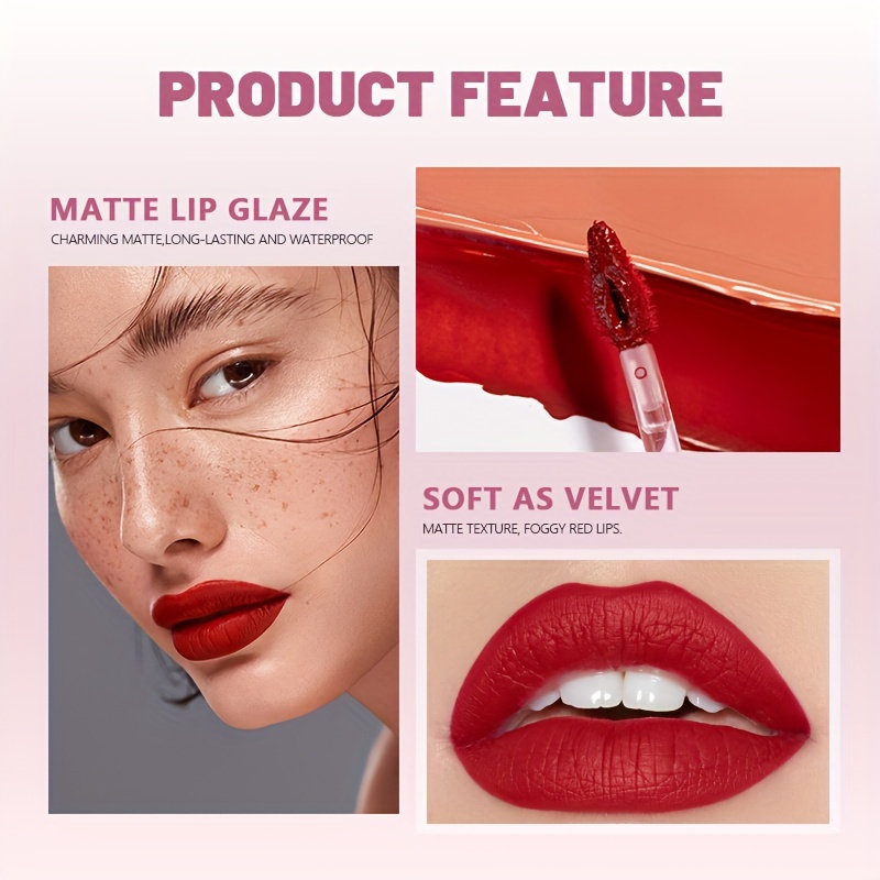 1 ชิ้นกันน้ํา Matte Velvet Lip - Matte Velvet Lip Tint Long Lasting บทวิจารณ์และราคา