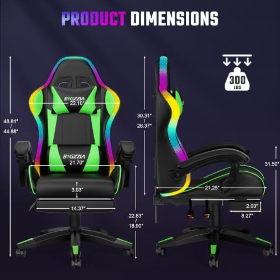เก้าอี้เกมมิ่ง RGB พร้อมที่วาง - Massage บทวิจารณ์และราคา