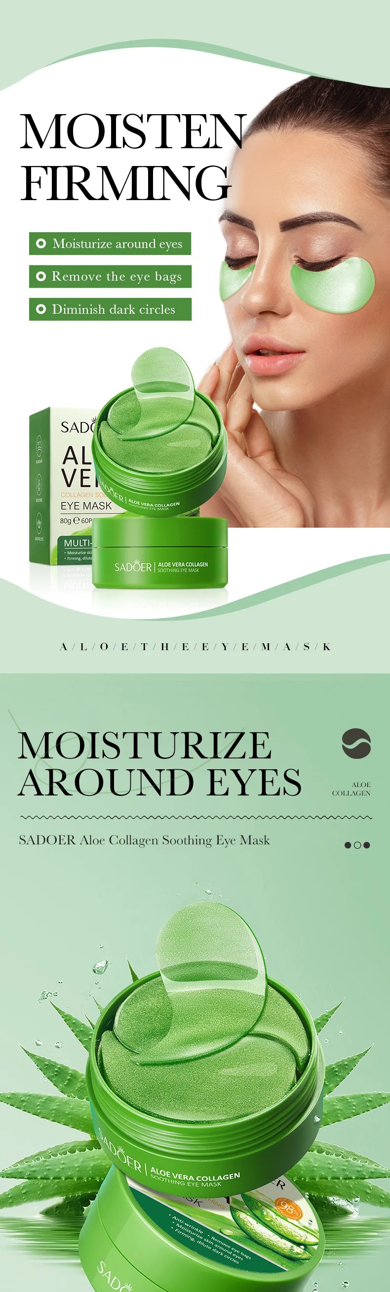 60pcs Aloe Vera Collagen Eye M - Collagen Under Eye Patches บทวิจารณ์และราคา