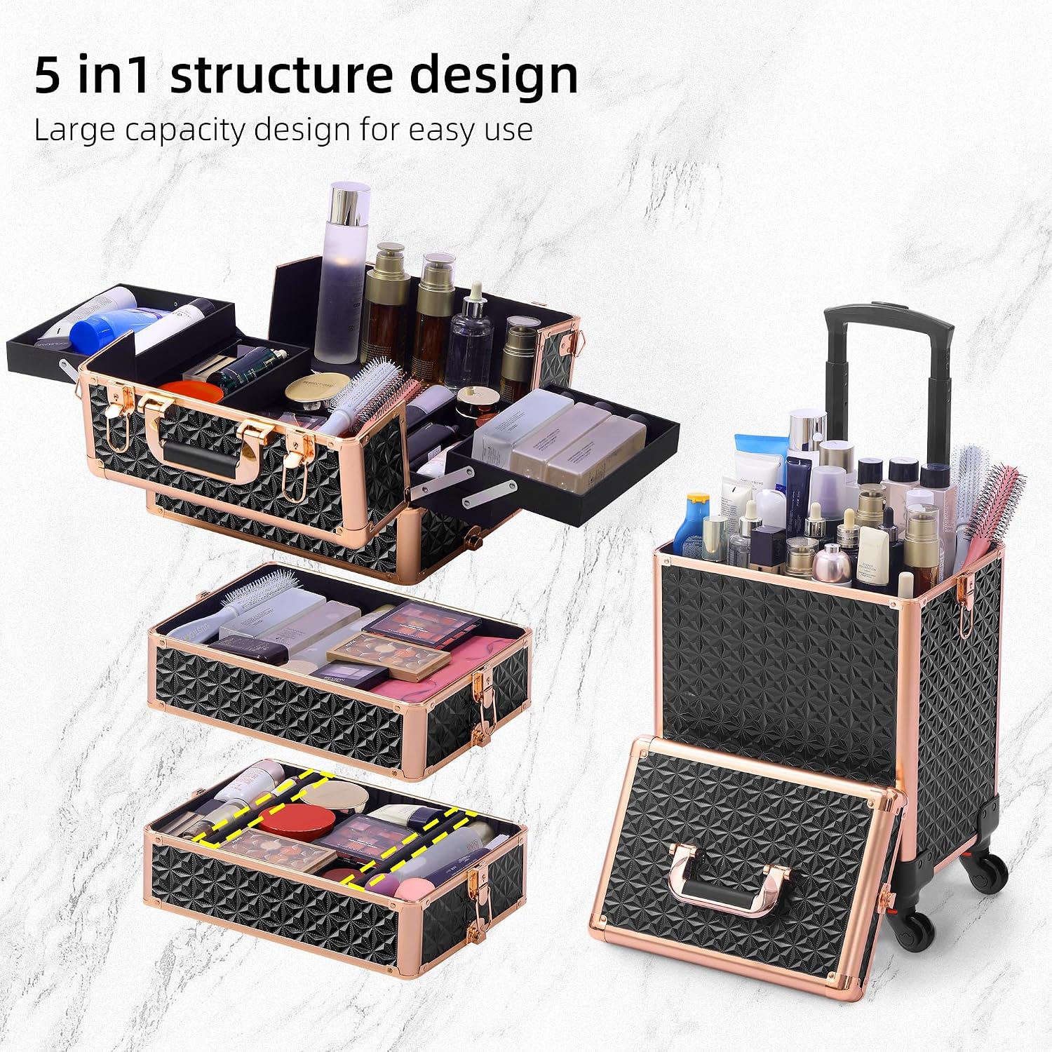กระเป๋าเครื่องสำอางแบบมีล้อพร้ - Makeup บทวิจารณ์และราคา