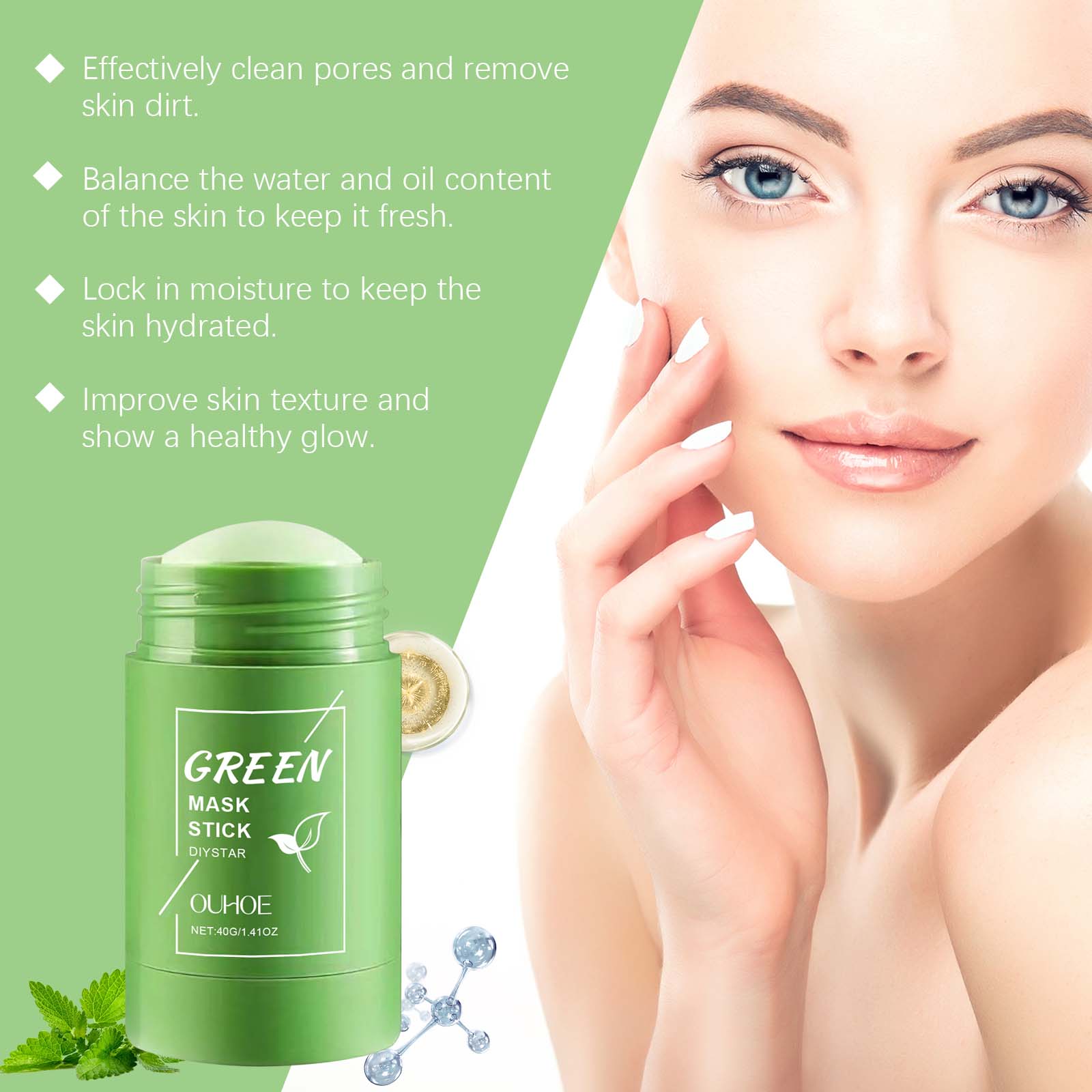 1~5 ชิ้น โคลนชาเขียวแบบแท่งสำห - Green Tea Cleansing Clay Mask บทวิจารณ์และราคา