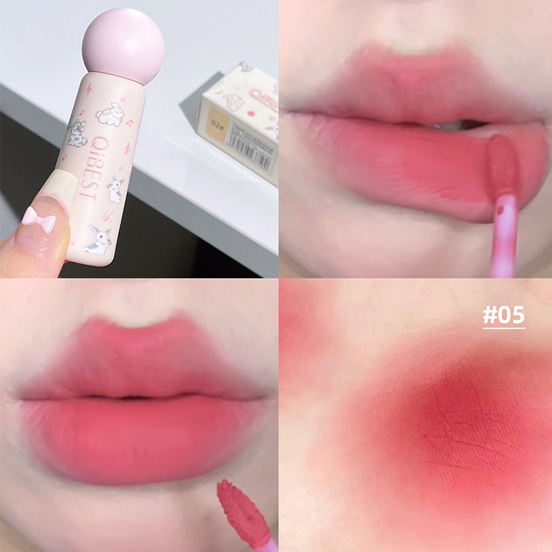 QIBEST ลิปแมทกำมะหยี่น่ารัก กั - Matte Velvet Lip Tint Long Lasting บทวิจารณ์และราคา
