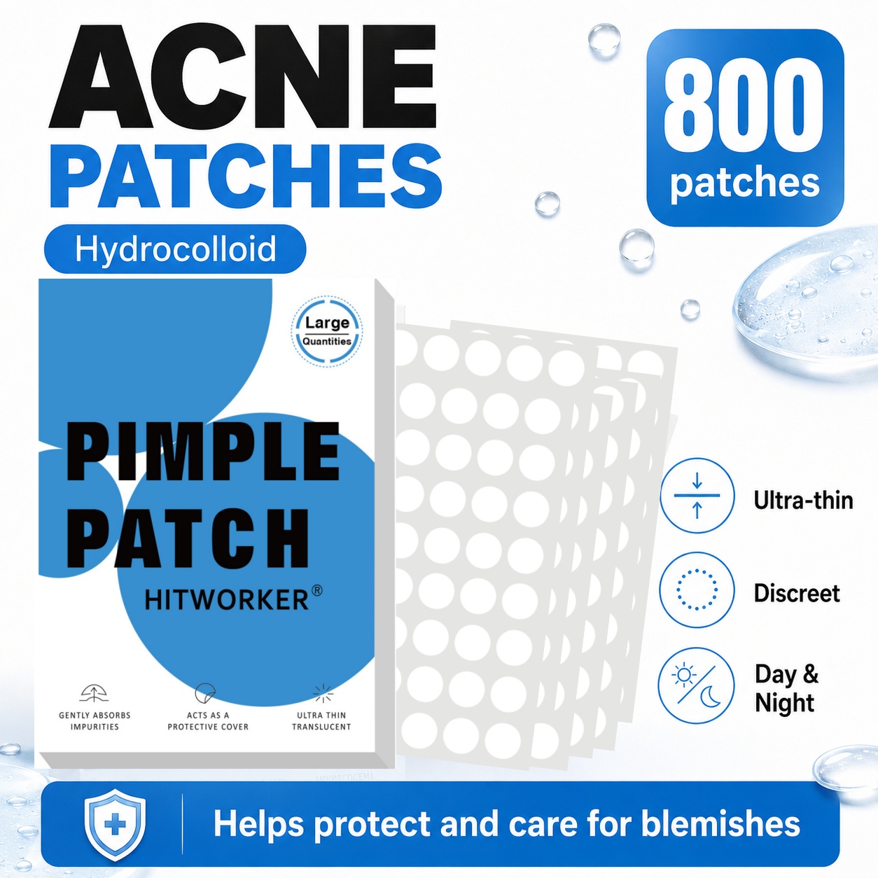 แผ่นแปะสิวไฮโดรคอลลอยด์ 800 ชิ - Hydrocolloid Pimple Patch บทวิจารณ์และราคา