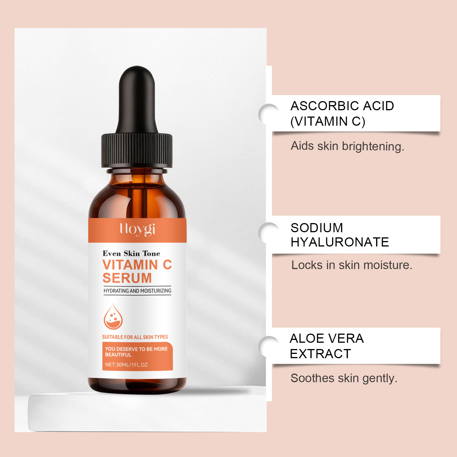 เซรั่มวิตามินซีสำหรับผิวหน้า ไ - Hyaluronic Acid Facial Serum บทวิจารณ์และราคา